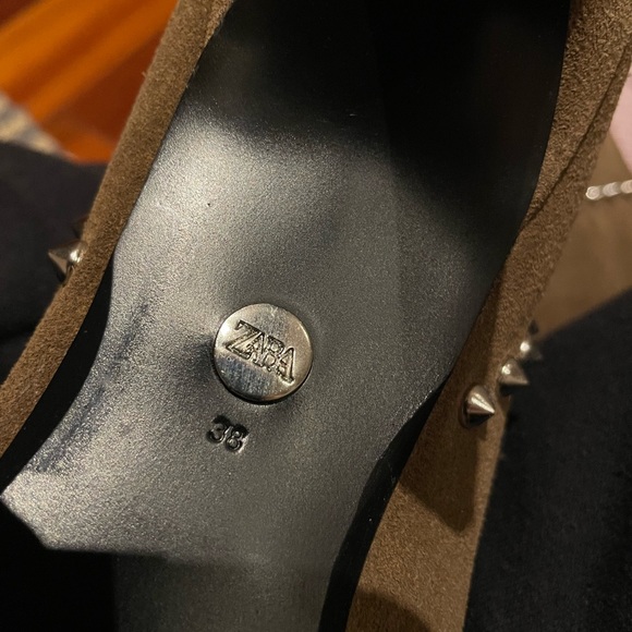 ZARA size 38 Studded suede Boots - never worn - Picture 5 of 6